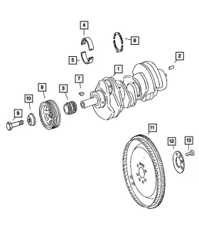 68045263aa Mopar Genuine Crankshaft Lower Bearing