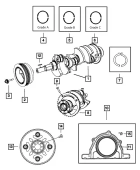 68102977ab Mopar Genuine Crankshaft Bearing Kit