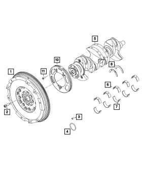 68590321aa Mopar Genuine Crankshaft Upper Bearing