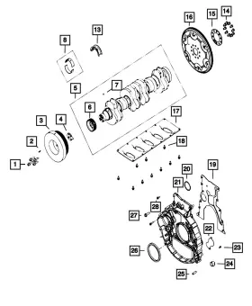 68721974aa Mopar Genuine Crankshaft Bearing Kit