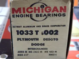 1033t Mopar / Michigan 002 Main Bearing Set Big Block 1958 350ci 1957-74 361ci 1961-71 383