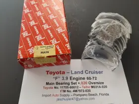 M031a-020 Taiho Toyota Land Cruiser 60-72 Inch F Engine Main Bearing Set With Shims .020