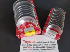 M044a-020 Taiho Toyota Land Cruiser 3f Engine 88-92 Main And Rod .020 Set Made In Japan Oem #2