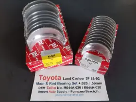 M044a-020 Taiho Toyota Land Cruiser 3f Engine 88-92 Main And Rod .020 Set Made In Japan Oem #3