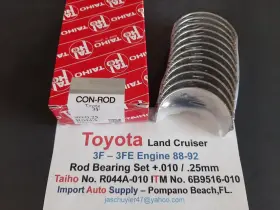 R044a-010 Taiho Toyota Land Cruiser 88-92 3f 3fe Engine 4.0 Liter Oem Rod Bearings .010 #2