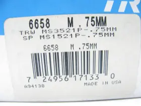 Trw 724956171330 6658m-75mm Main Bearings .75mm 1970-1971 Toyota 1.9l 8rc Engine #3