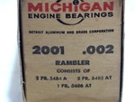 Main Bearing Set +002 Oversize Rambler, Nash 1941-1962 172.6,184,195.6, Ci Cyl. Fixed Price $64.00.