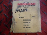 Chrysler Michigan Bearing NO.3 Main 7333T #9548. Fixed Price $9.95.