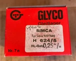 Glyco Main Bearing Set (025) - #h 624/5 VP91072 Fits Simca 900, 1000 & More. Fixed Price $159.95.