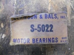 Clawson & Bals Motor Bearing S-5022 #9552. Fixed Price $9.95.