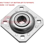 FD211RM 1-1/2" Square Bore Harrow Flange Disc Bearing Unit DHU1-1/2S-211. Fixed Price $825.95.
