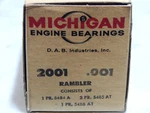 Main Bearing Set +001 Oversize Rambler, Nash 1941-1962 172.6,184,195.6, Ci Cyl. Fixed Price $64.00.