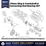 Genuine Piston & Crankshaft Connecting Rod Bearing Set For Hyundai Kia. Fixed Price $259.00.