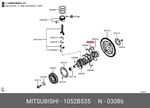 Genuine Oe Bearing Crankshaft Upper 1052B535 For Mitsubishi 1052-B535. Fixed Price $6.64.