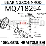 MQ718254 Genuine Mitsubishi Bearing,connrod. Fixed Price $6.24.