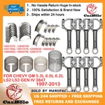 Floating Pin Connecting Rods & Bearing Piston Rings For Chevy Gm 5.3L 6.0L 6.2L. Fixed Price $459.30.