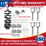 G4KJ 2.4L Engine Crankshaft & 4X Rods Piston Kit For Hyundai Sonata Kia Optima. Fixed Price $135.88.