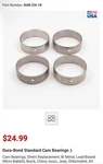 Dura-bond Bearings CH18 Engine Camshaft. Fixed Price $29.99.